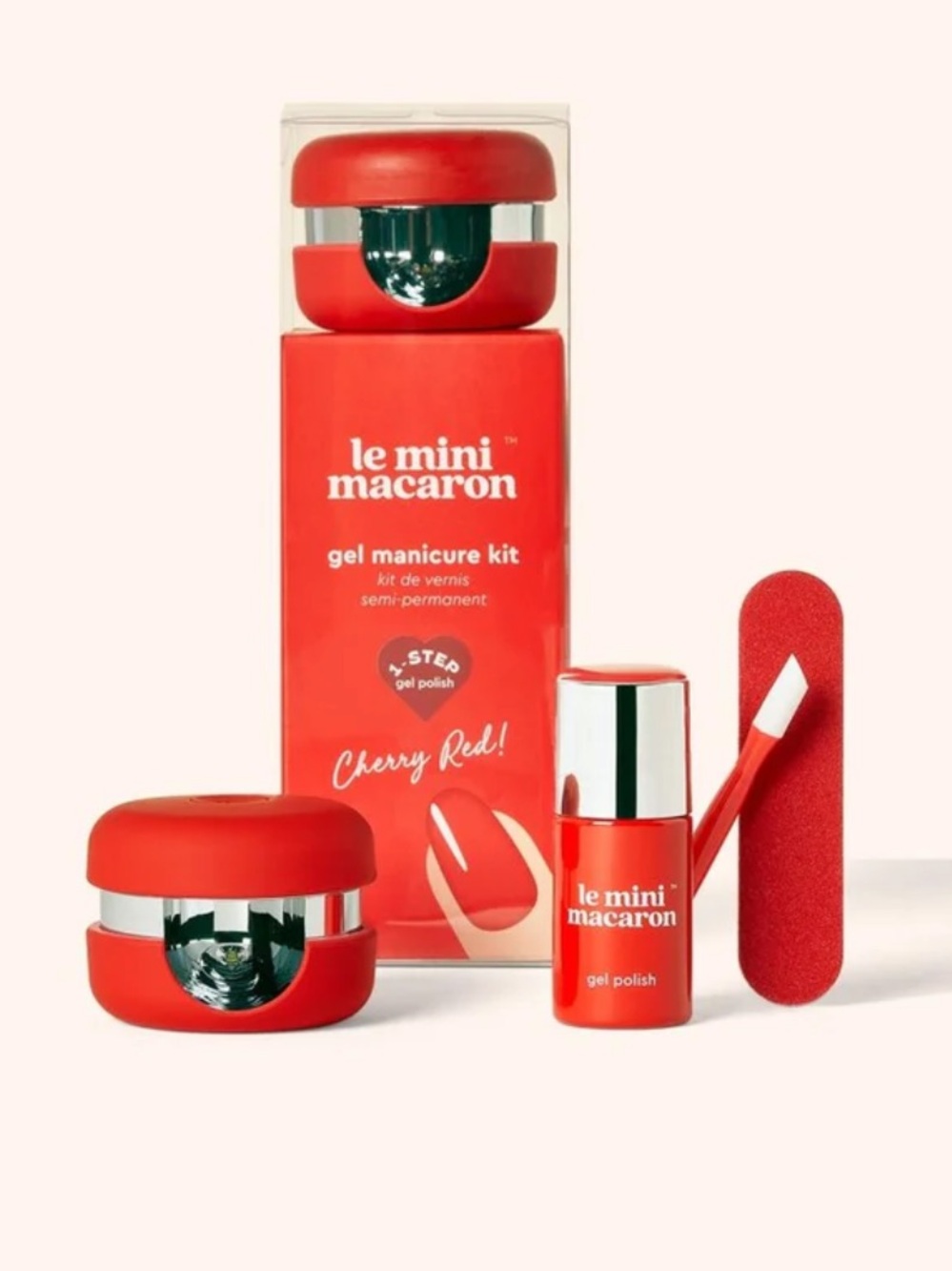 Le Mini Macaron Gel Manicure Kit Cherry Red